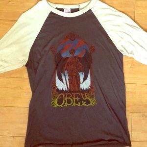 Obey baseball raglan t-shirt